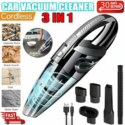 $28.89 • Buy Cordless Car Vacuum Cleaner Handheld Home Rechargeable Wet Dry Duster Portable