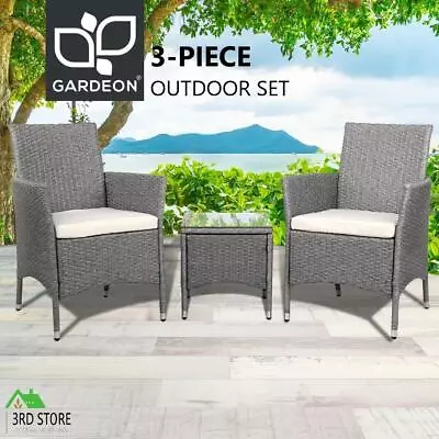 Gardeon Patio Furniture Outdoor Setting Bistro Set Chair Side Table 3 Piece • $181.80