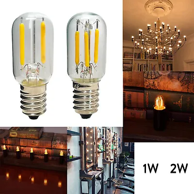 LED Filament Light Bulb T20 E12 E14 Retro Vintage 1W 2W 2200K COB Lamp 110V 220V • $1.69