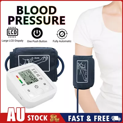 Digital Automatic Blood Pressure Monitor Upper Arm BP Machine Heart Rate • $21.99