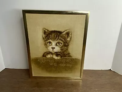 Vintage 70’s Peggy Harris Fun Size Baby Ruth Cat Oil Painting Framed Signed • $59.90