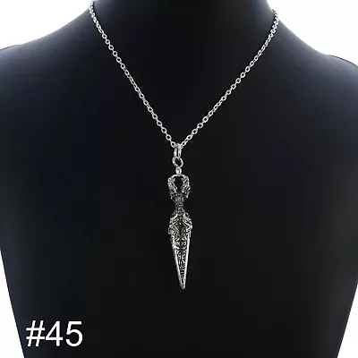 Gothic Silver Tone Pendant Necklace Chain Mens Womens Boys Girls Jewellery UK • £5.99