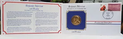 The Presidential Medals Cover Collection Benjamin Harrison 23th President Stamp • $6.43