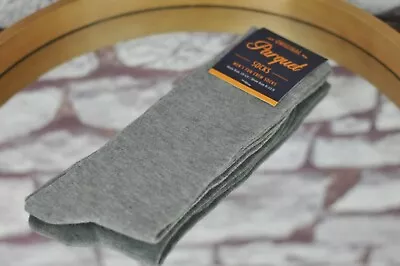 Parquet Men's Solid Light Gray Colorful Fun Crew Socks - $18 Retail - Brand New • $5.99