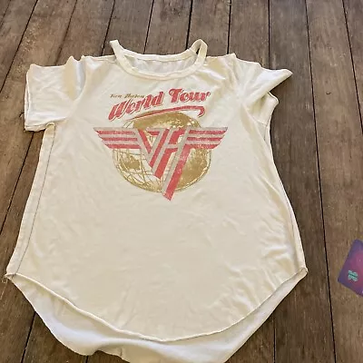 Women's Ivory Van Halen Nice T Shirt Size S Offwhite • £26.51