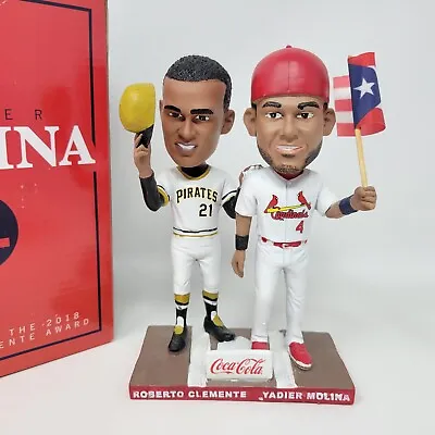 Coca-Cola Roberto Clemente & Yadier Molina Bobblehead With Box Cardinals Pirates • $69.94