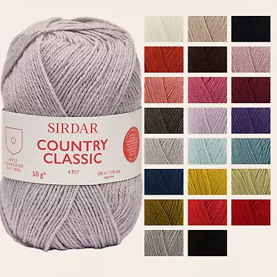 £2.49 • Buy Sirdar Country Classic 4 Ply 50g Yarn Crochet Ball Wool Acrylic