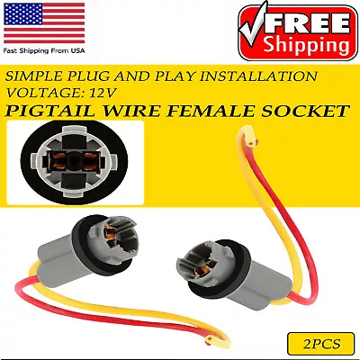 2x Wire Pigtail Female 194 T10 Two Harness Side Marker Light Bulb Plug Connector • $9.99