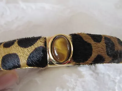 Vince Camuto Leopard Bangle Bracelet W/Tigers Eye Stone • $12.99