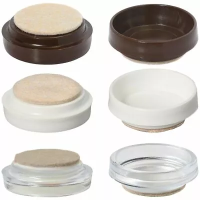 £3.70 • Buy 4 X FELT FOOT CASTOR CUPS Furniture Leg Feet Floor Protector Caster ANTI SCRATCH