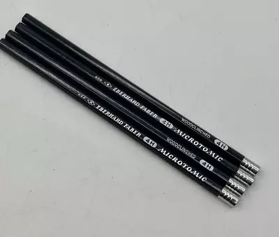 NOS Set Of 4 Eberhard Faber Microtomic 600 4H Unsharpened Pencils Woodclinched • $7.19