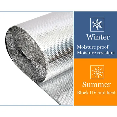 Insulation Foil Double Bubble Roll Shed Commercial Floor Wall Roof Heat Barrier • £9.95
