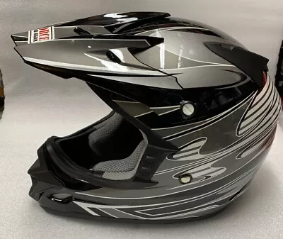 G-Force Racing ATV Motocross Snell & DOT Helmet XS Silver Graphics W/ Bag • $27