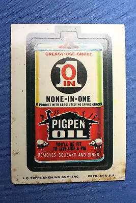 1974 Topps Series 9 - Wacky Packages -Pigpen Oil - Poor Condition • $2.25