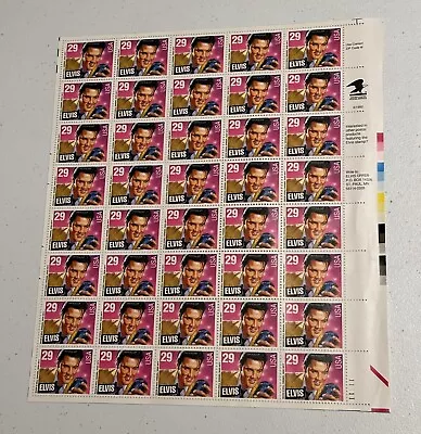 Elvis Presley Stamps USPS Rock & Roll 1992 Full Sheet Of 40 - 29 Cent + More • $25