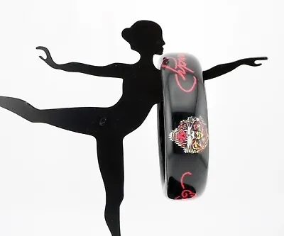 Ed Hardy Boxed Love Kills Slowly Black Resin Bangle Tattoo Design And Signature • $16.17