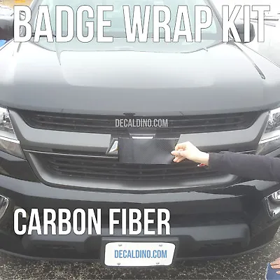 Carbon Fiber Truck Emblem Wrap Kit - Fits Chevy BowTie Badge Vinyl Decal Blazer • $13.99