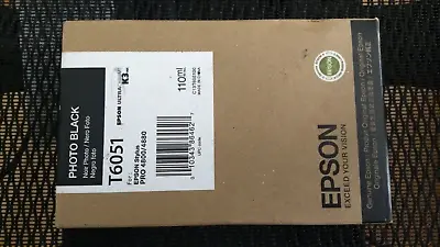 2019 Genuine Epson T6051 Photo Black Ink Stylus Pro 4800 4880 110ml Sealed • $54