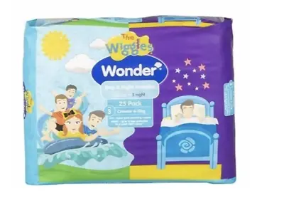 Wonder Pk25 The Wiggles Day & Night Nappies Diapers Crawler 6 - 11 Kg Size 3 • $20