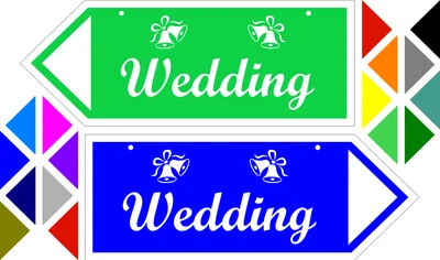£15.24 • Buy Wedding Direction Sign Arrow Multicolours Outdoor Sign Weatherproof Personalized