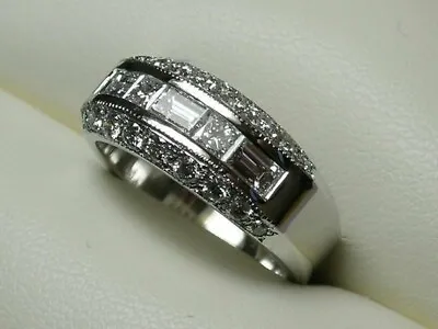 Men's Round 3.00 Ct Moissanite Wedding Engagement Band Ring Solid 14K White Gold • $408.84