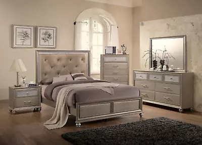 ON SALE - NEW Champagne Queen Or King 5PC Modern Bedroom Set Bed/D/M/N/C • $1479.99