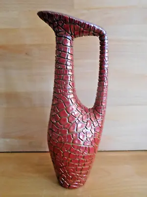 Vintage Mid Century Zsolnay Lustre Crocodile Or Aligator Skin Vase • £450