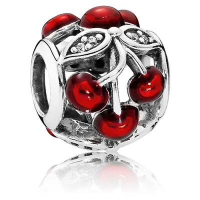 $59.95 • Buy Authentic Pandora Sweet Cherries Red Enamel & CZ Charm 791900EN73 RETIRED