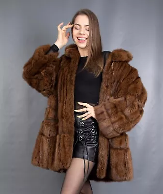 3391 Gorgeous Real Russian Sable Coat Luxury Fur Jacket Beautiful Look Size Xl • £1424.52