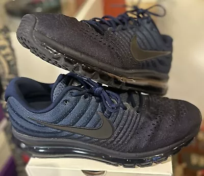 Nike Air Max 2017 Sneakers Running Shoes Blue Obsidian 849559-405 Mens Size 12 • $65