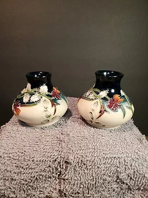 Beautiful Pair Of Moorcroft Vases 2.5  X 2.5  2003 Signed • $124.95