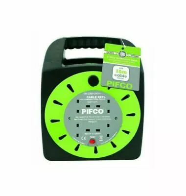 PIFCO 15M 4 Way 13 AMP Electric Extension Cable Reel Mains Plug & Socket Lead UK • £29.99