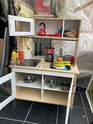 IKEA DUKTIG Kids Wooden Toy Play Kitchen (with Accessories) • £40