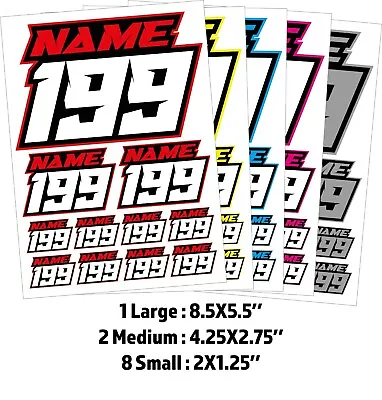 Custom Motocross Stickers Name Number Plate Decals Mx  Atv Bmx Race Dirt Bike • $19.99