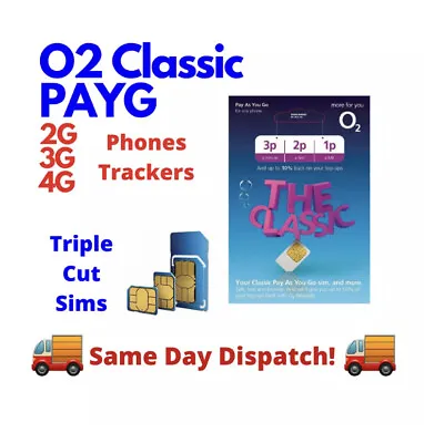 O2 Sim Card - New And Sealed Classic O2 Pay As You Go 02 O2 PAYG ✔✔✔✔✔ • £0.99