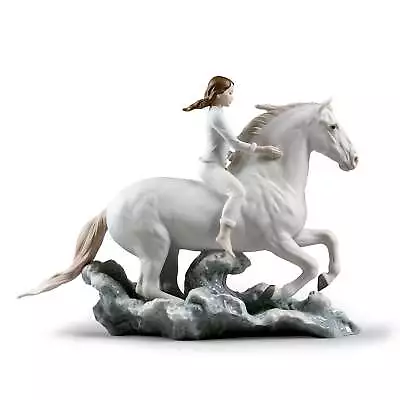 Lladro Riding Her Horse On The Seashore Figurine 01009371 • $2050