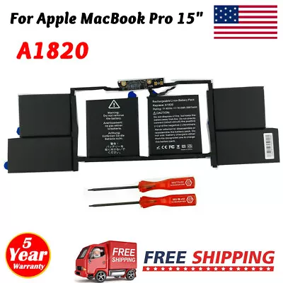 Genuine OEM A1820 Battery For APPLE Macbook Pro 15'' A1707 2016 2017 MLH32LL/A • $38.90