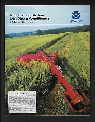New Holland Discbine 1411 & 1431 Disc Mower-conditioners 12 Page Brochure 1996 • $25