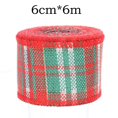 Premium Quality Buffalo Check Plaid 6cm X 6m Wired Ribbon For Hair For Bows • £9.17