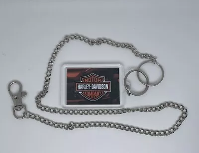 50cm Long Wallet / Key / Belt Chain Biker Rocker With Keyring Of Harley Davidson • £9.95