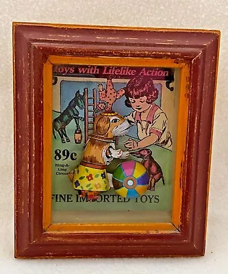 Vandor Framed Vintage  Toys In The Cupboard  Mechanical Dog Toy Shadow Box  • $30