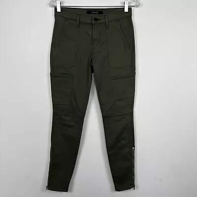 J Brand Womens Pants 25 Olive Green Cargo Utility Pants Ankle Zip Skinny Rise • $15.39