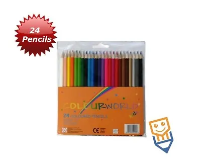 24 Colouring Pencils ARTISTS QUALITY Colour Therapy In Box VIBRANT SHARP COLOURS • £4.09