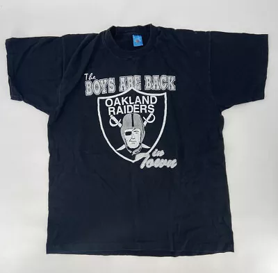 Vintage 90s Oakland Raiders Fruit Of The Loom Shirt XL- BOYS ARE BACK IN TOWN • $28