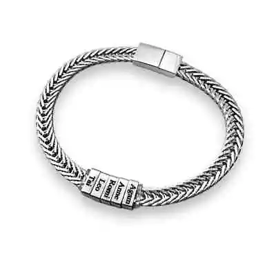 Dad Bracelet In Stainless Steel With Names Of Children Or Family Members For Men • £87.52