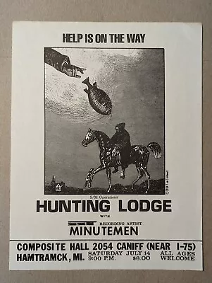 Hunting Lodge Minutemen Live Detroit July 14 1984 Flyer Punk Industrial • $60