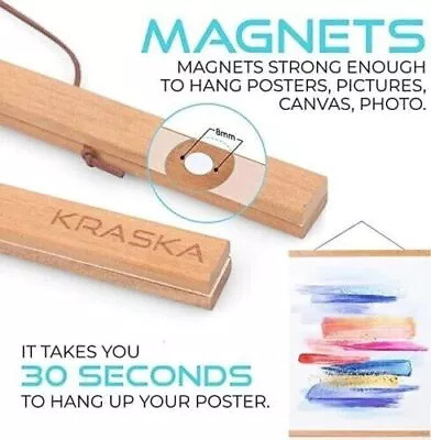 KRASKA Poster Magnetic Wood Hanger  3 Sizes. Have 24 Inch In TGL Brand See Store • $11.99