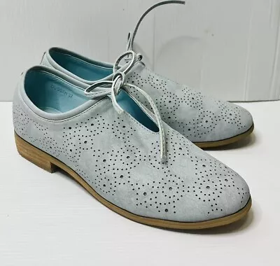 I Love Billy Blue Brogue Shoes Size 37 Aus 6 6.5 NWOB Laced Pin Pattern • $29.99