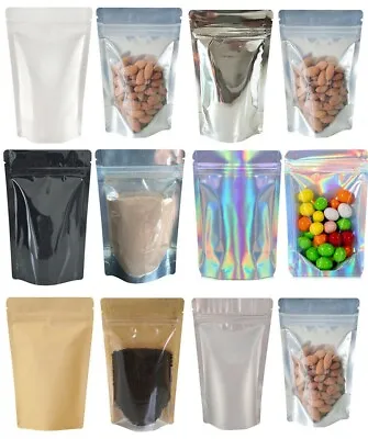 £295.49 • Buy One Side Clear Stand Up Pouch Bags Sealable Pouch Zip Lock Seeds Bags Coffee Bag