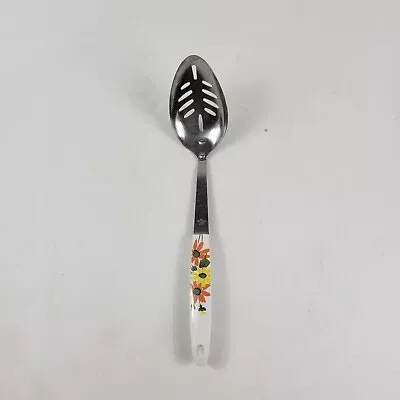 Vintage EKCO Country Garden Stainless Slotted Serving Spoon Daisy Flowers Floral • $16.95